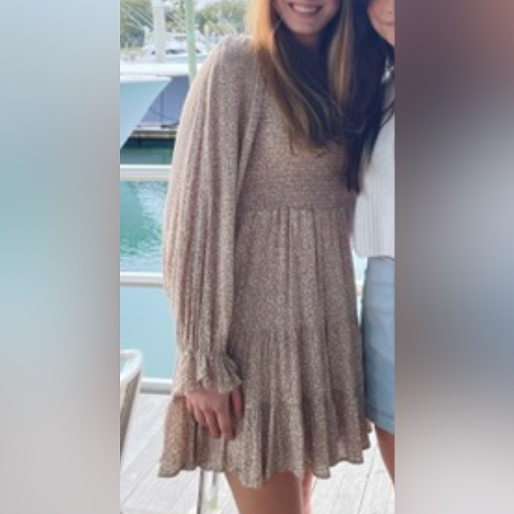 Tan with White Flowers Altar’d State Dress